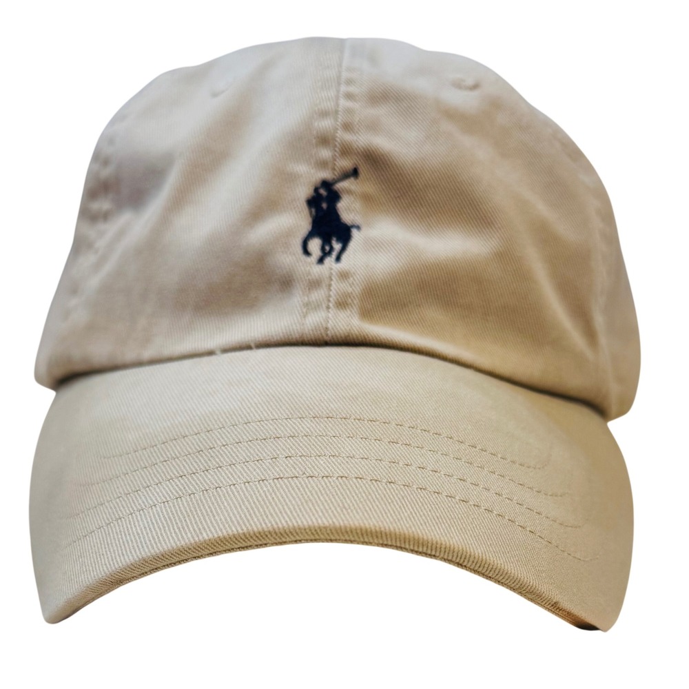 Polo Ralph Lauren Baseball Cap Pony Logo Khaki Tan Mens OSFA